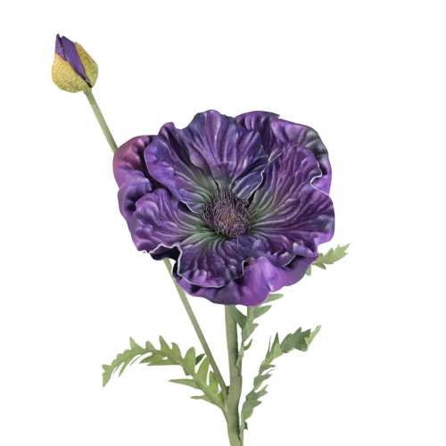 Sztuczny mak piankowy w kolorze fioletowym 80 cm