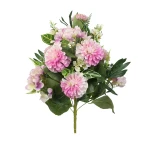 Sztuczny bukiet dalii z plastikowymi dodatkami w kolorze fioletowym 60 cm