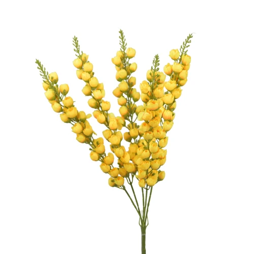 Sztuczny bukiet jabłoni x5 w kolorze żółtym 58 cm