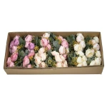 Karton bukietu róży x8 mix kolorów 40 cm