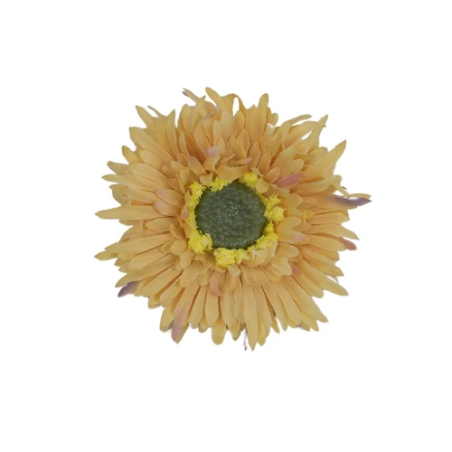 Kwiat sztuczny aster w kolorze brudnym żółtym 6 cm