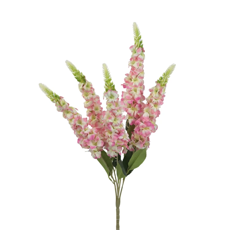 Sztuczna lewkonia x5 w kolorze różowo/żółtym 60 cm