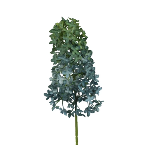 Sztuczna hortensja kwitnąca gumowa w kolorze turkusowym 76 cm