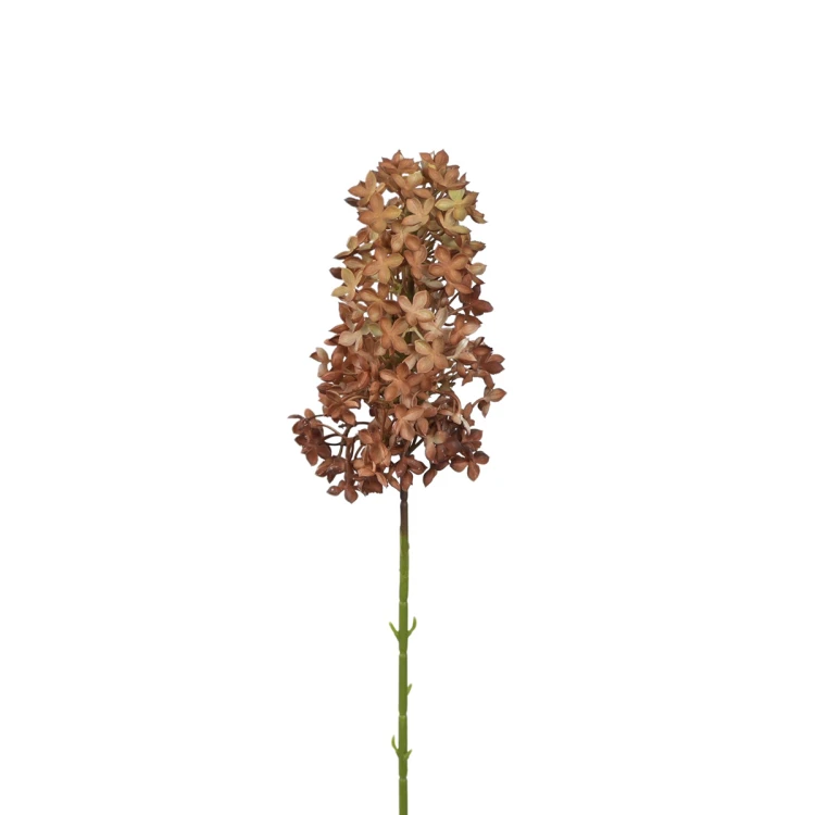 Sztuczna hortensja kwitnąca gumowa w kolorze brązowym 76 cm