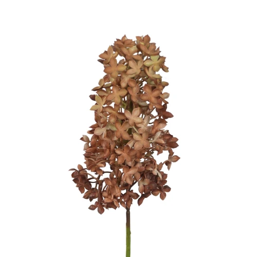 Sztuczna hortensja kwitnąca gumowa w kolorze brązowym 76 cm