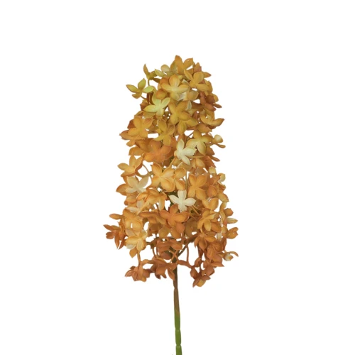 Sztuczna hortensja kwitnąca gumowa w kolorze żółtym 76 cm