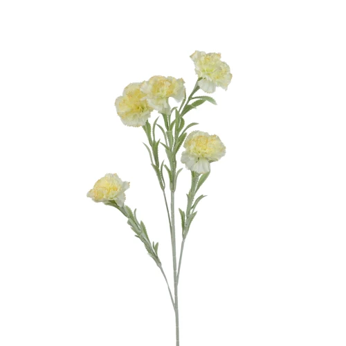 Sztuczny goździk gałązkowy x5 w kolorze kremowym 80 cm