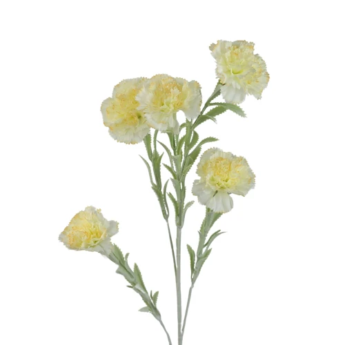 Sztuczny goździk gałązkowy x5 w kolorze kremowym 80 cm