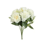 Sztuczny bukiet piwonii x5 w kolorze kremowym 50 cm