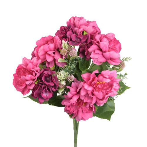 Sztuczny bukiet piwonii x5 w kolorze różowym 50 cm