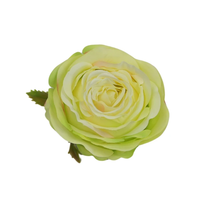 Sztuczna róża bułeczka w kolorze zielono/różowym 10 cm