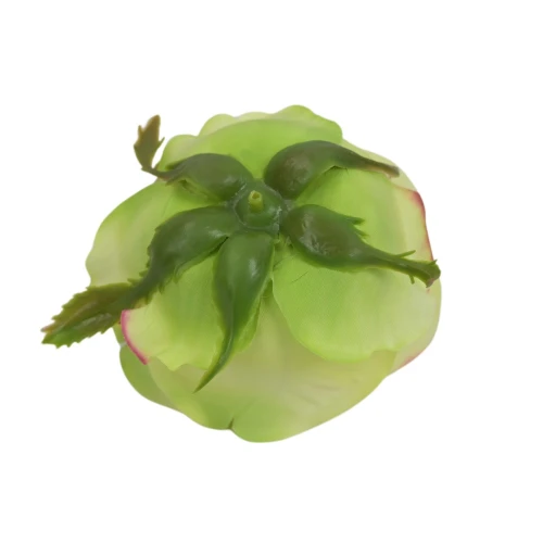 Sztuczna róża bułeczka w kolorze zielono/różowym 10 cm