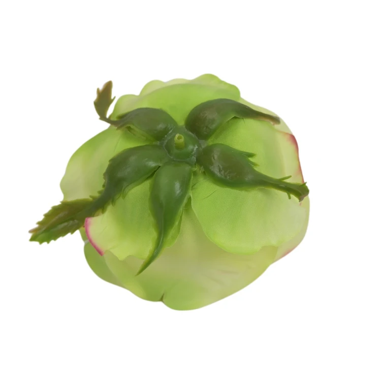 Sztuczna róża bułeczka w kolorze zielono/różowym 10 cm