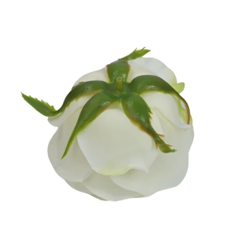 Sztuczna róża bułeczka w kolorze jasno różowo/zielonym 10 cm