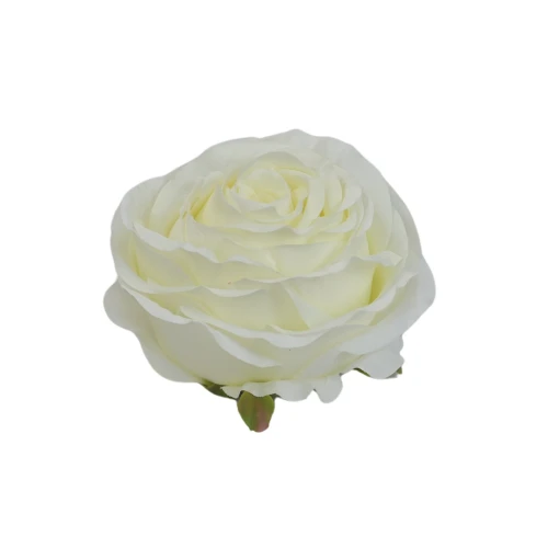 Sztuczna róża bułeczka w kolorze białym 10 cm