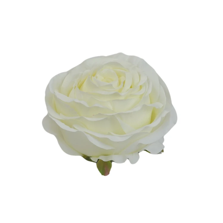 Sztuczna róża bułeczka w kolorze białym 10 cm