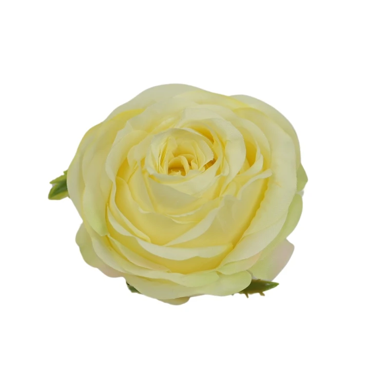 Sztuczna róża bułeczka w kolorze waniliowym 10 cm
