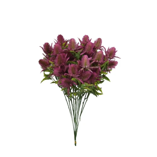 Sztuczny oset na piku w kolorze ciemnym różu 34 cm