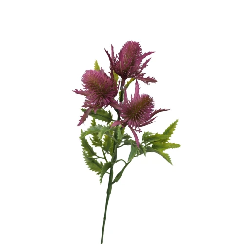 Sztuczny oset na piku w kolorze ciemnym różu 34 cm