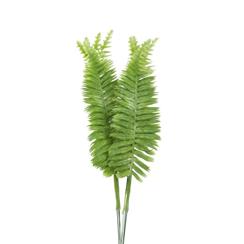 Sztuczny liść paproci w kolorze zielono/białym 55 cm