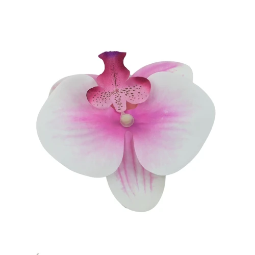 Kwiat sztuczny storczyk głowa w kolorze biało/różowym 11 cm