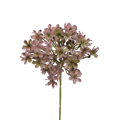 Sztuczny czosnek na piku w kolorze brudnym różu 42 cm