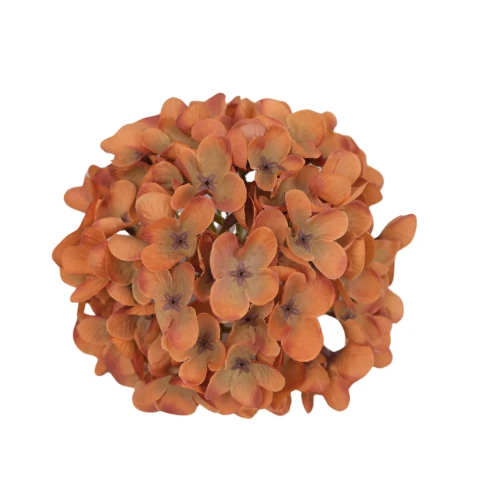 Kwiat sztuczny hortensja w kolorze brązowym 14 cm