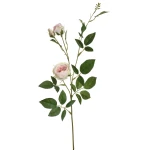 Sztuczna róża gałązkowa x6 sztuk w kolorze brzoskwiniowo/zielonym 66 cm