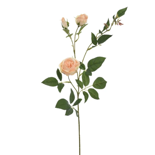 Sztuczna róża gałązkowa x6 sztuk w kolorze łososiowym 66 cm