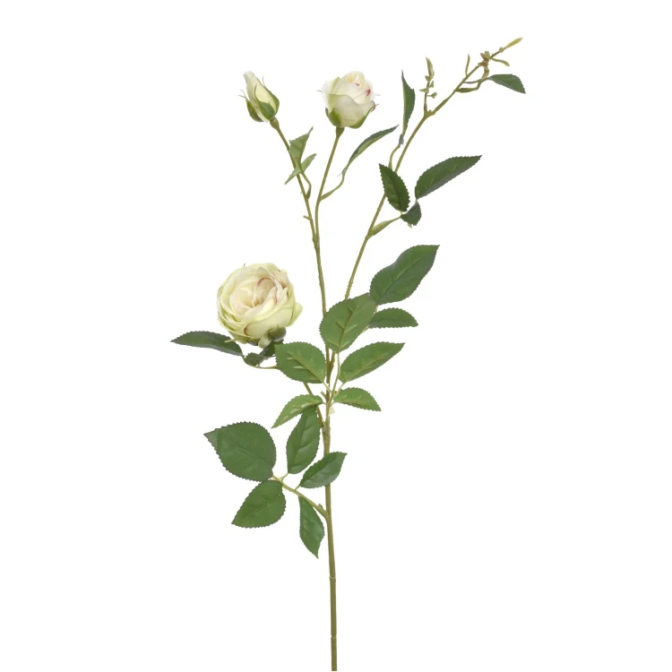 Sztuczna róża gałązkowa x6 sztuk w kolorze jasno zielonym 66 cm