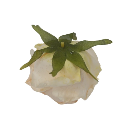 Sztuczna róża podsuszana w kolorze waniliowo/brzoskwiniowym 8 cm