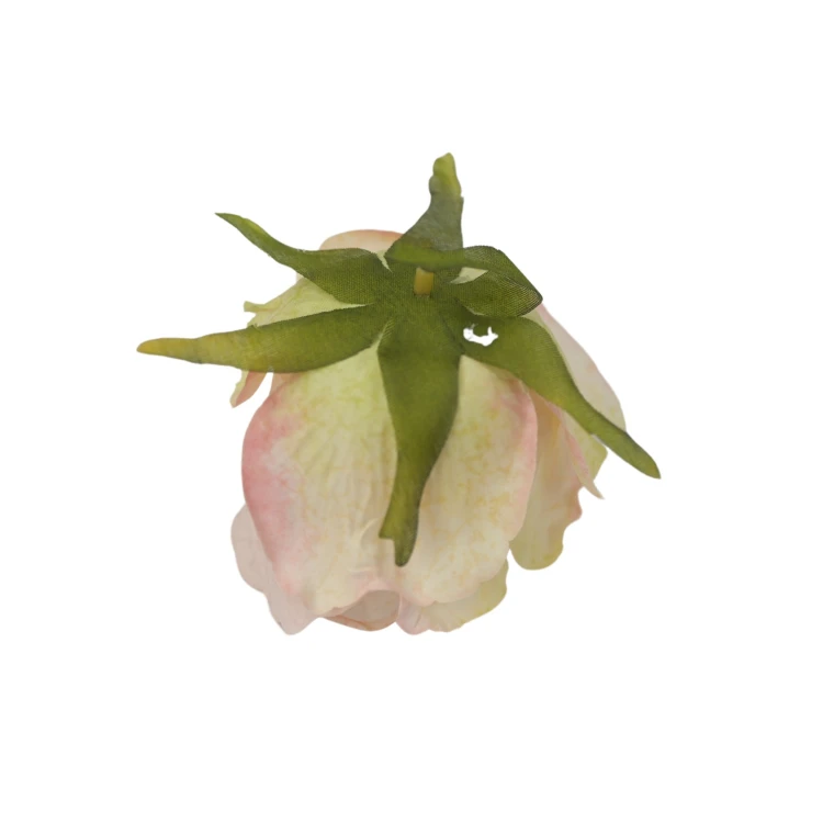 Sztuczna róża podsuszana w kolorze brzoskwiniowo/różowym 8 cm