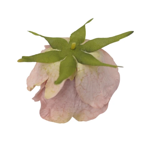Sztuczna róża podsuszana w kolorze ciemno różowym 8 cm