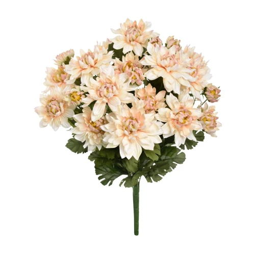 Sztuczny bukiet dalii w kolorze kremowo/brzoskwiniowym 40 cm