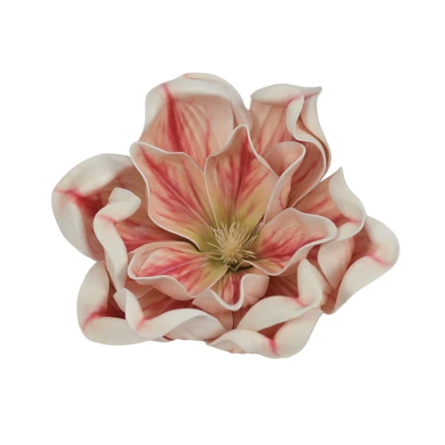 Sztuczna magnolia piankowa w kolorze biało/czerwonym 18 cm