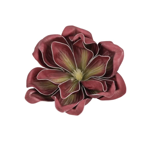 Sztuczna magnolia piankowa w kolorze bordowo/zielonym 18 cm