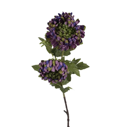 Sztuczna chryzantema okrągła w kolorze fioletowo/zielonym 95 cm