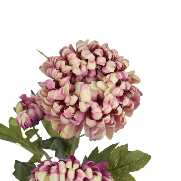 Sztuczna chryzantema okrągła w kolorze różowo/białym 95 cm