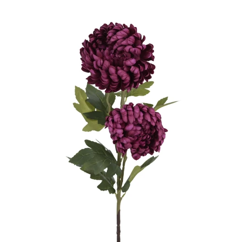 Sztuczna chryzantema okrągła w kolorze fuksji 95 cm