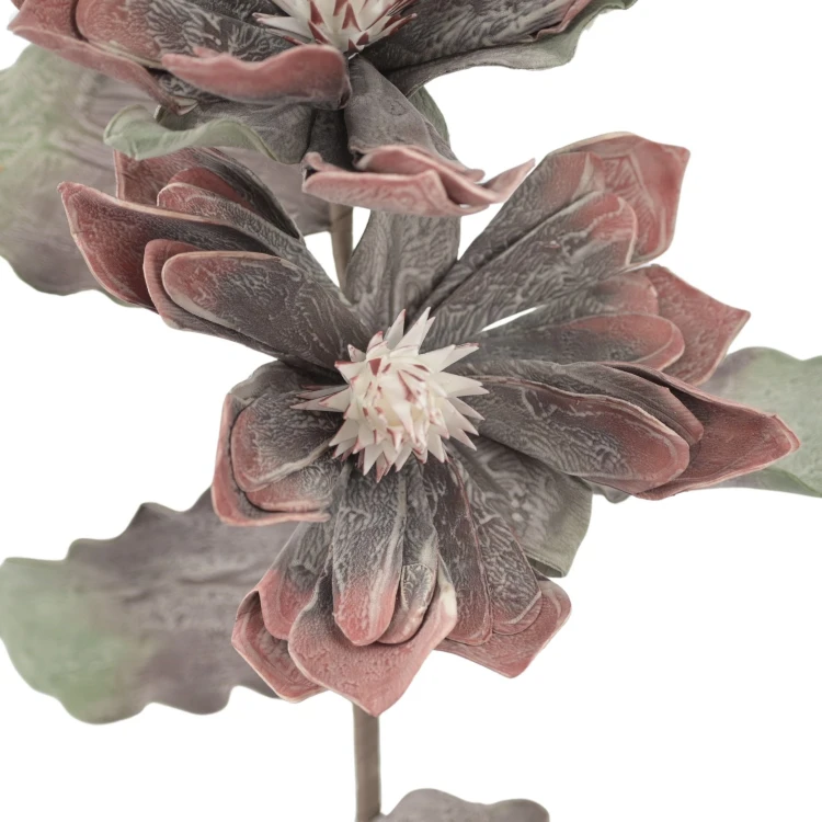 Sztuczna magnolia piankowa x2 w kolorze jasno bordowym 110 cm