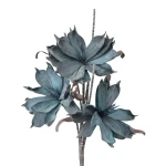 Sztuczna magnolia piankowa x3 w kolorze niebieskim 86 cm