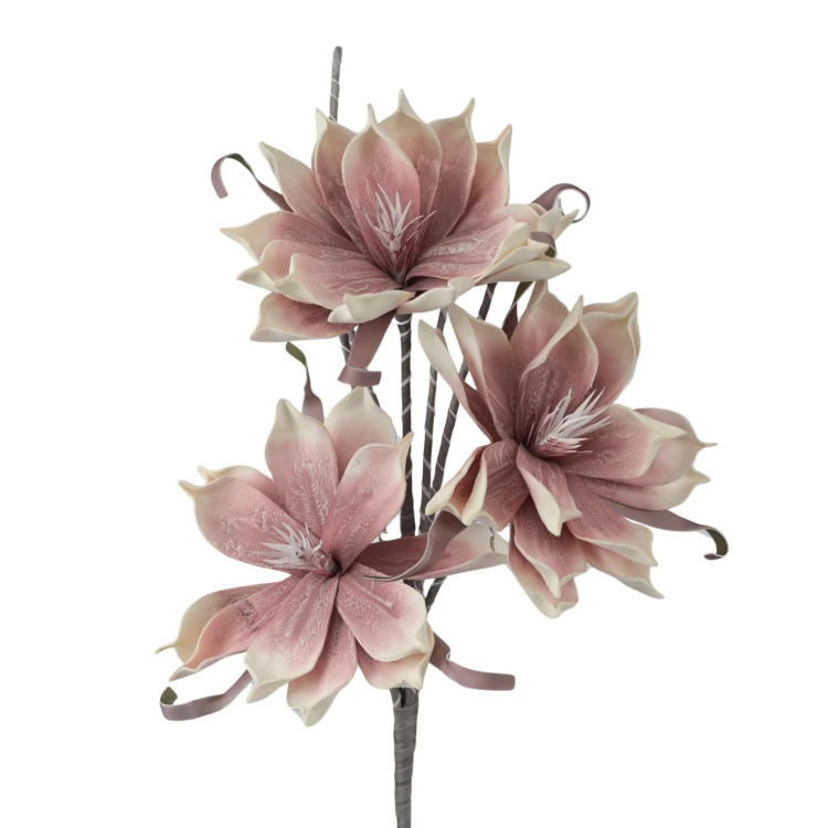 Sztuczna magnolia piankowa x3 w kolorze różowym 86 cm