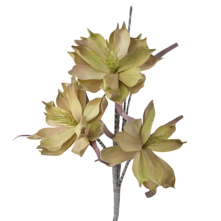 Sztuczna magnolia piankowa x3 w kolorze zielonym 86 cm