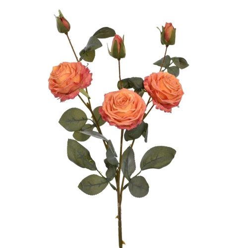 Sztuczna róża suszona x3 w kolorze herbacianym 64 cm