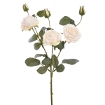 Sztuczna róża suszona x3 w kolorze kremowym 63 cm