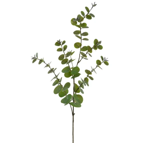 Sztuczna gałązka eukaliptusa gumowana w kolorze zielonym 95 cm