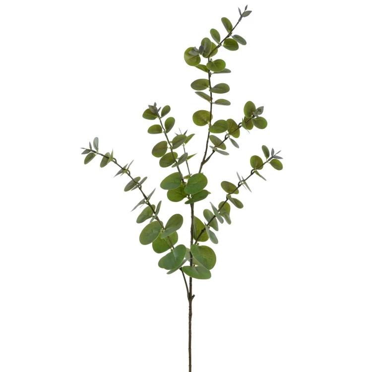 Sztuczna gałązka eukaliptusa gumowana w kolorze zielonym 95 cm