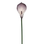 Sztuczny kwiat kalii gumowy w kolorze kremowo/brudnym fioletowym 70 cm