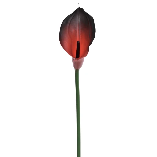 Sztuczny kwiat kalii gumowy w kolorze podpalanej czerwieni 70 cm