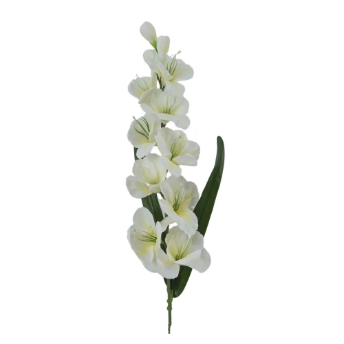 Sztuczny gumowany mieczyk w kolorze białym 90 cm